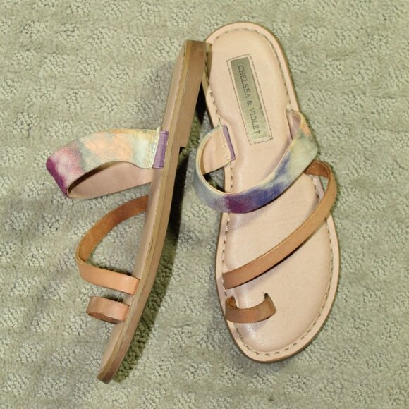 Chelsea & Violet "Bling" Size 6.5M Multi-color Strappy Sandals - Picture 1 of 6